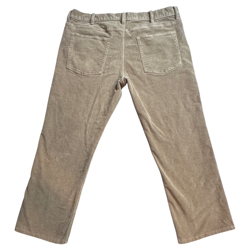 St Johns Bay Corduroy Pants Mens 38x29 (37x25) Tan Khaki Straight Leg Stretch